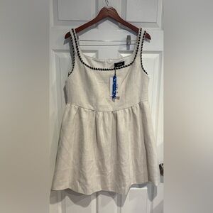 Cider Cream Tank Top with Black Trim